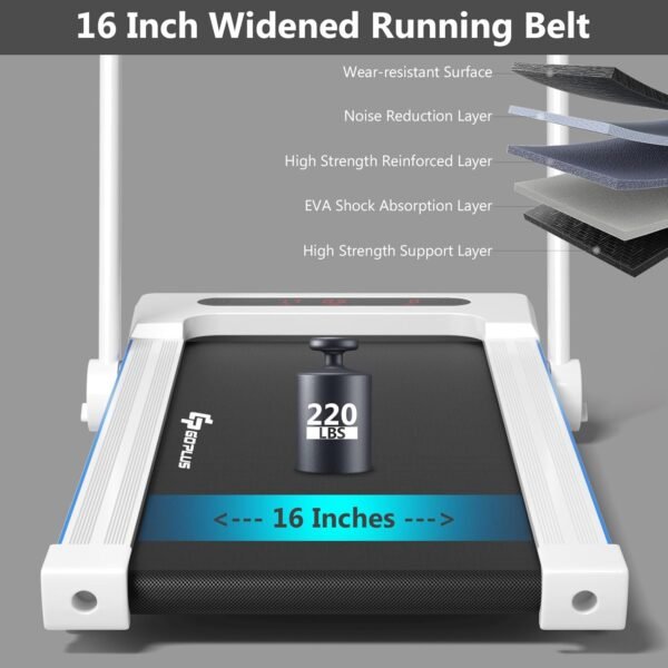 Goplus 3-in-1 Treadmill with Large Desk, 2.5HP Folding Electric Treadmills, LED Display, Remote Control, Blue Tooth Speakers, Walking Jogging Machine for Home/Office Use - Image 5