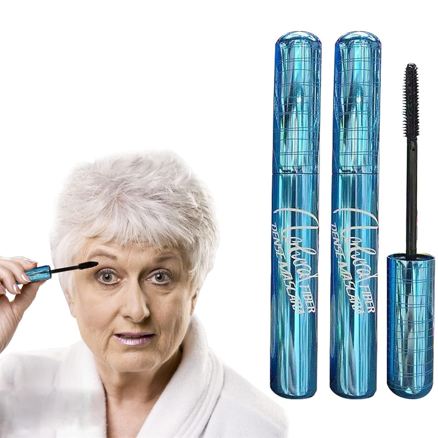 Mascara for Older Women 60 Plus, Mascara for Seniors with Thinning Lashes, Hypoallergenic Sensitive Eyes, Black Volume and Length, Waterproof Smudge Proof (2pc) - Image 2