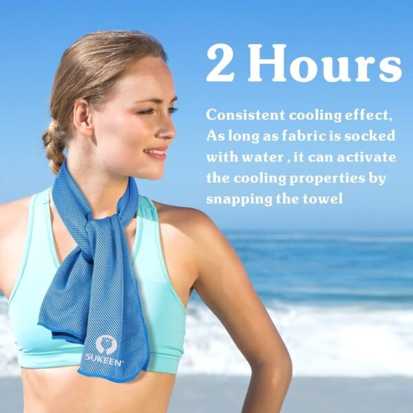 Sukeen Cooling Towels for Neck and Face, 4 Pack Cooling Towels for hot Weather (40"x12"), Cooling Rags for Yoga, Sport, Running, Workout,Gym, Camping, Fitness, Workout & More Activities - Image 3