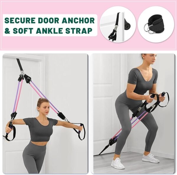 Pilates Bar Kit with Resistance Bands, Multifunctional Stretched Fusion Pilates Bar Kit for Women, Men, Pilates Sculpt Bar with Adjustable Buckle for Full Body Workouts, Squat Equipment - Image 7