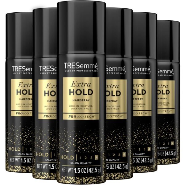 TRESemmé Travel-Size Hairspray 6-Pack – TRES Two Aerosol Hair Spray Extra Hold, Anti-Humidity, Anti-Frizz Hair Products, 1.5 Oz Ea - Image 2