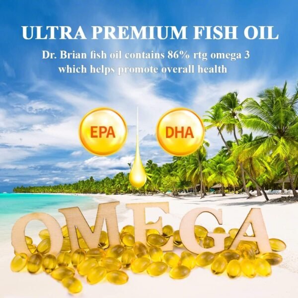 Dr.Brian Fish Oil Supplement 130 softgel, Highly Absorbed rTG Mini Omega 3 Fish Oil Capsule w EPA/DHA Fatty Acids Vitamin D E, 500mg rTG Omega-3 Support Heart Brain Immune Health No Fishy Taste - Image 5