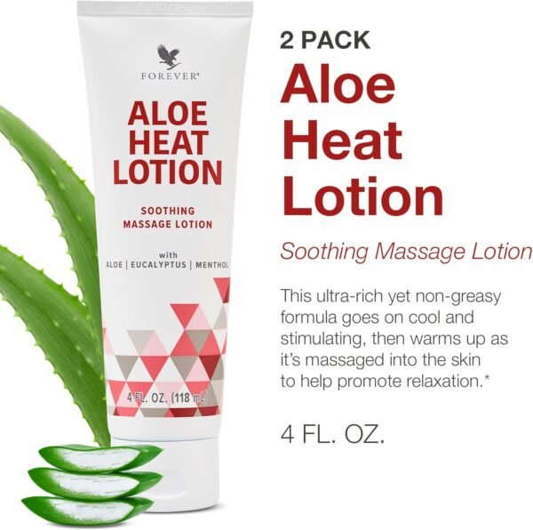 Forever Living - Forever Aloe Heat Lotion with Menthol & Eucalyptus - Skin Nourishment - Vegan-Friendly Formula - 4 fl oz. (Pack of 2) - Image 3