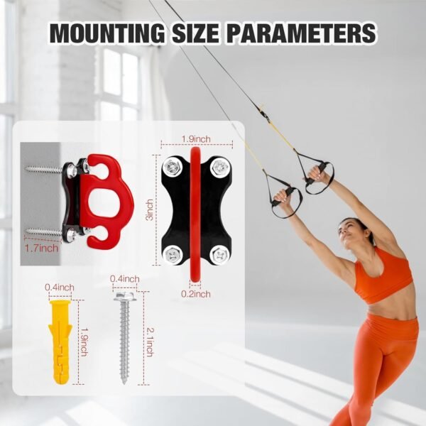 3 PCS Resistance Bands - Workout Wall Mount & Door Anchors for Hanging Straps, Home Gym & Physical Therapy - Image 8
