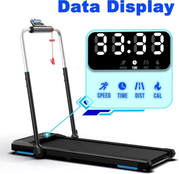 Walking Pad Treadmills with Handle 12% Incline 340+LBS Capacity, Under Desk Treadmill for Home Small Space, Full Assembly Long Stride, Foldable Easy to Move Store, Upright or Under Sofa, with Wheels - Image 5