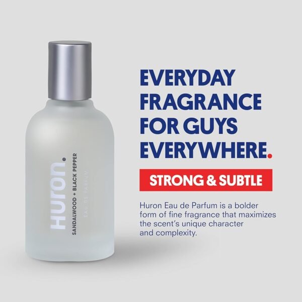 Huron Eau de Parfum - Everyday Fragrance for Men - Clean & Woody Scent of Sandalwood, Black Pepper, Cedarwood, & Amber - Long Lasting Men's Cologne - Safe, Clean Ingredients - 1.7 Fl. Oz. - Image 3