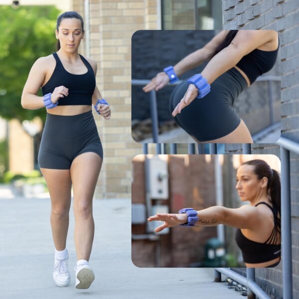 Silicone Wrist Weights for Women Men Kids Wearable Waterproof Adjustable Size for Swimming Gym Walking Running Dance Yoga Set of 2（1 lb Each） - Image 7
