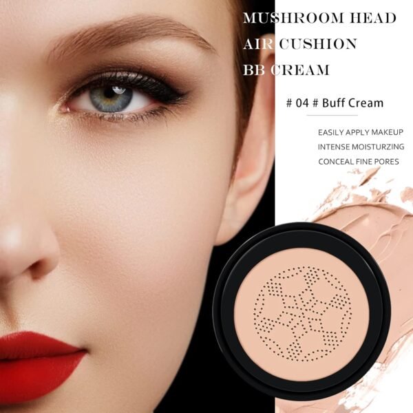 Ownest Mushroom Head Air Cushion BB Cream, Concealer Lasting Nude Makeup Moisturizing Pigment CC Liquid Foundation, Even Skin Tone Makeup Base Primer-Buff Beige - Image 4