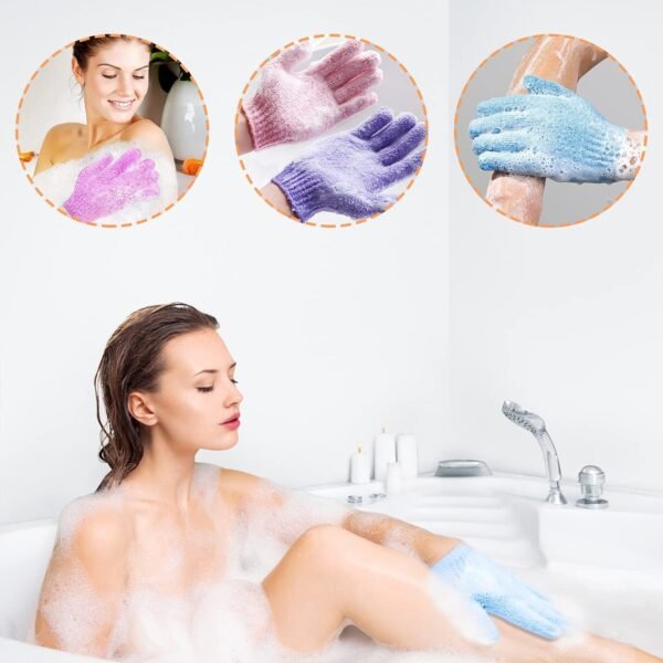 30 Pcs Exfoliating Gloves for Shower, 15 Colors Body Exfoliator Glove with Hanging Loop, Scrub Exfoliate Glove Mitt Bath Face Spa Hand Scrubber Wash Deep Scrubbing Dead Skin for Women Men, by Aisuly - Image 8