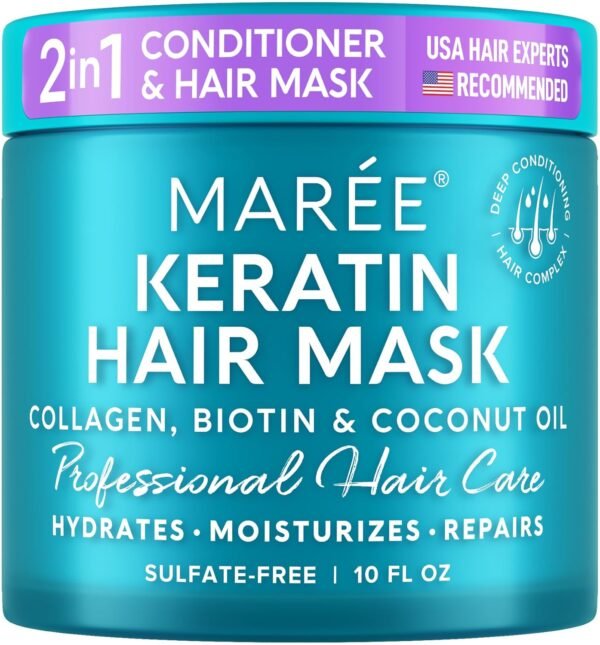 MAREE Hair Mask for Damaged Hair - Keratin Treatment Conditioner - Extremely Deep Conditioning Mask, Hydrating & Repairing, Keratina Mascarilla Para el Cabello - Image 2