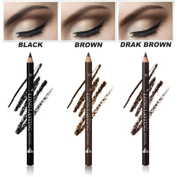 12 Pcs Dark Brown Eyebrow Pencil Eyeliner Makeup，Soft Textured，Easy to Color，Waterproof，Long Lasting Eyebrow Tint Pen for Fills in Sparse Areas and Gaps Create a Natural Eye Brow - Image 6