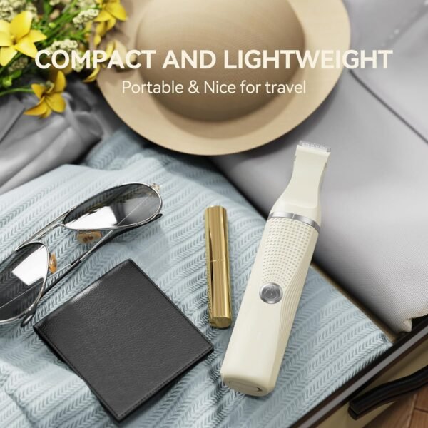 3-in-1 Electric Razor for Women - Waterproof Women Bikini Trimmer,Rechargeable Electric Shaver for Women,Pubic Hair Trimmer Women,Personal Trimmer Groomer for Body Hair (Cream, LY) - Image 8