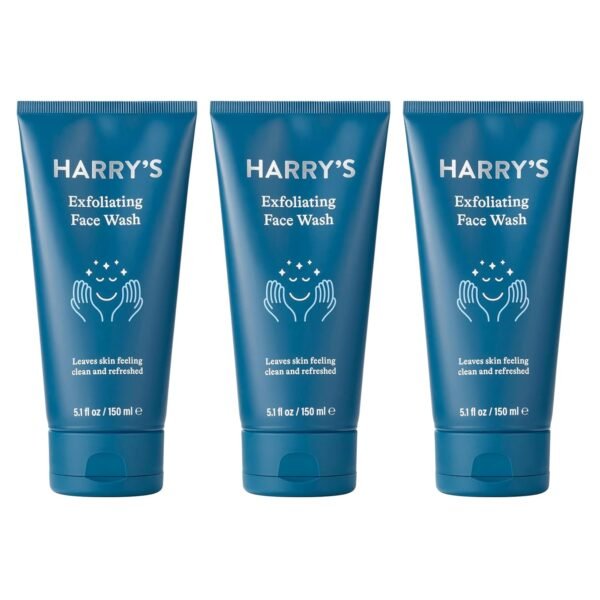 Harry's Exfoliating Face Wash for Men, Gentle Facial Skin Care Products with Volcanic Rock Exfoliant, Dermatologist Tested, 5.1 Fl. Oz, 3 Pack - Image 2