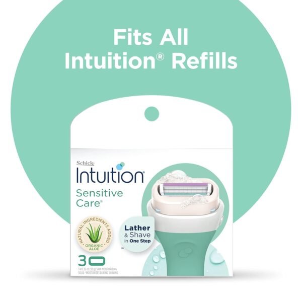 Schick Intuition Sleek Razors for Women with Sensitive Skin | 1 Razor & 3 Intuition Razor Blades Refill with Organic Aloe - Image 9