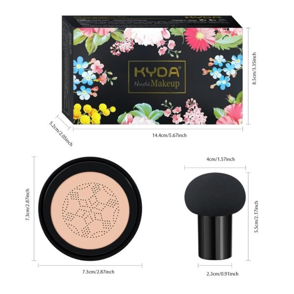 Ownest Mushroom Head Air Cushion BB Cream, Concealer Lasting Nude Makeup Moisturizing Pigment CC Liquid Foundation, Even Skin Tone Makeup Base Primer-Buff Beige - Image 8