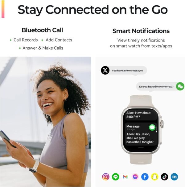 Smart Watch [GPS, Alexa Built-in], 24/7 Heart Rate Monitor with HRV, SpO2/Stress/Sleep Tracker, Calls & Messages, 3ATM Waterproof, 12-Day Battery, 100+ Sport Modes Fitness Smartwatches for Android iOS - Image 3