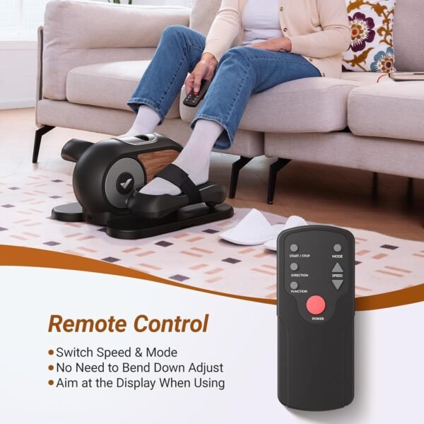 MERACH Under Desk Elliptical, Ellipse Leg Exerciser Electric as Seen on TV for Seniors with Remote Control & 12 Adjustable Speeds, Quiet Portable Seated Pedal Exerciser Machine for Home - Image 5