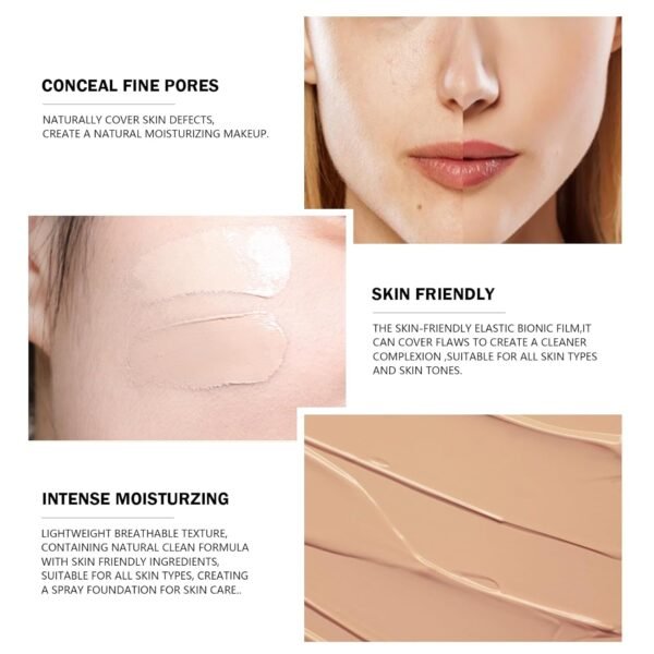 Ownest Mushroom Head Air Cushion BB Cream, Concealer Lasting Nude Makeup Moisturizing Pigment CC Liquid Foundation, Even Skin Tone Makeup Base Primer-Buff Beige - Image 7