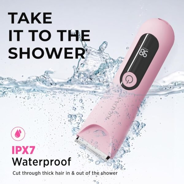 Bikini Trimmer for Women Pubic Hair: Rechargeable Eletctric Razors for Women - Painless Eletctric Shaver Waterproof IPX7 for Body Hair (Blossom Pink) - Image 7