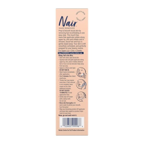 NAIR Exfoliating Facial Hair Removal Cream for Women - Smooth Skin Solution with Collagen for Sensitive Skincare - Image 3