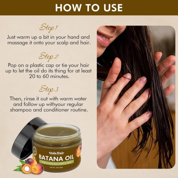 Batana Oil for Hair Growth Organics 100% Natural Pure Batana Hair Oil Batana Oil Nourishes Damaged Hair raw Batana Butter Prevent Hair Loss Natural Hair Growth Oil and Conditioner - Image 4