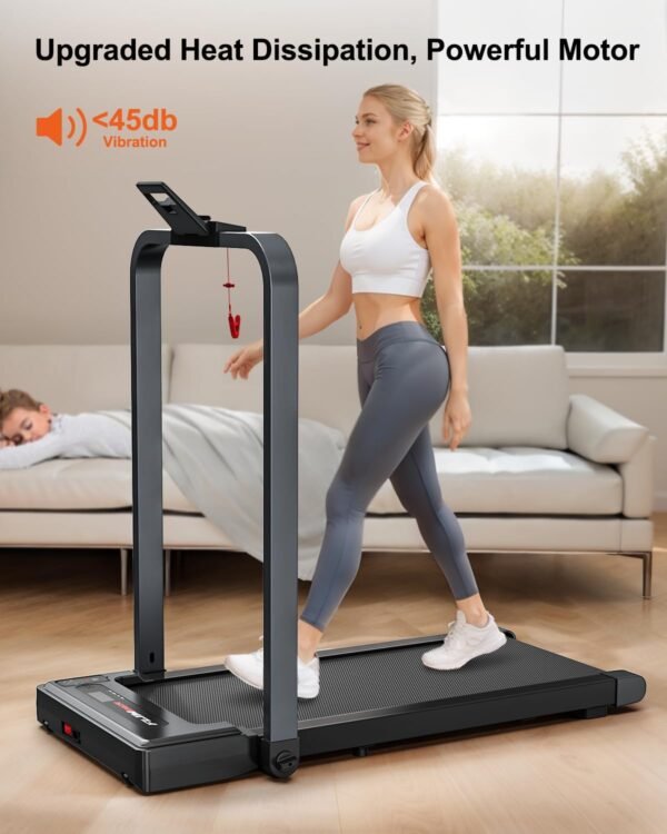Walking Pad with Handle Bar, Walking Pad Treadmill 300 lb Capacity Under Desk Treadmill, Walking Treadmills for Home Small, Mini Foldable Treadmill with Remote Control - Image 7
