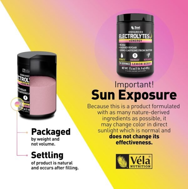 Pre-Workout Electrolyte + Energy Powder Drink Mix (90 Servings | Lemon Berry) w/ 0 Sugar +BCAAs +B-Vitamins Electrolyte Supplement w Potassium Zinc & Magnesium for Hydration - Keto Electrolytes - Image 8