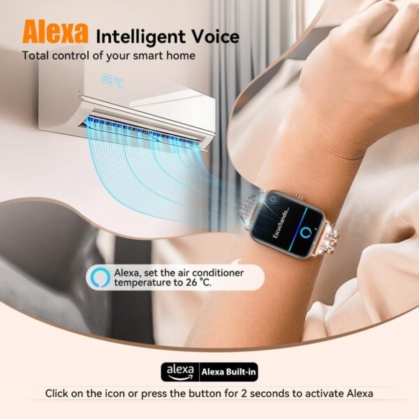 Gydom Smart Watch for Women with Diamond Jewelry Watchband, Alexa Built-in, IP68 Waterproof Fitness Tracker with Bluetooth Call, 1.8" Smartwatch with Heart Rate/SpO2/Sleep Monitor, 101+ Sports Mode - Image 9