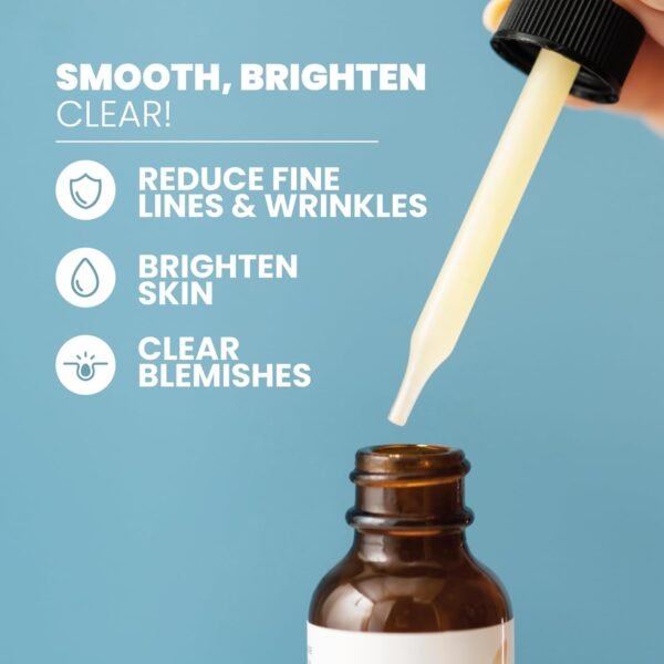 Vitamin C Serum for Face - Skin Clearing Serum with Salicylic Acid Retinol, Niacinamide and Hyaluronic Acid - Skin Brightening Acne Serum - Anti Aging Dark Spot Treatment(1 oz) - Image 4
