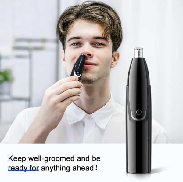 ZORAMI Rechargeable Ear and Nose Hair Trimmer - 2025 Professional Painless Eyebrow & Facial Hair Trimmer for Men Women, Powerful Motor and Dual-Edge Blades for Smoother Cutting Black - Image 7