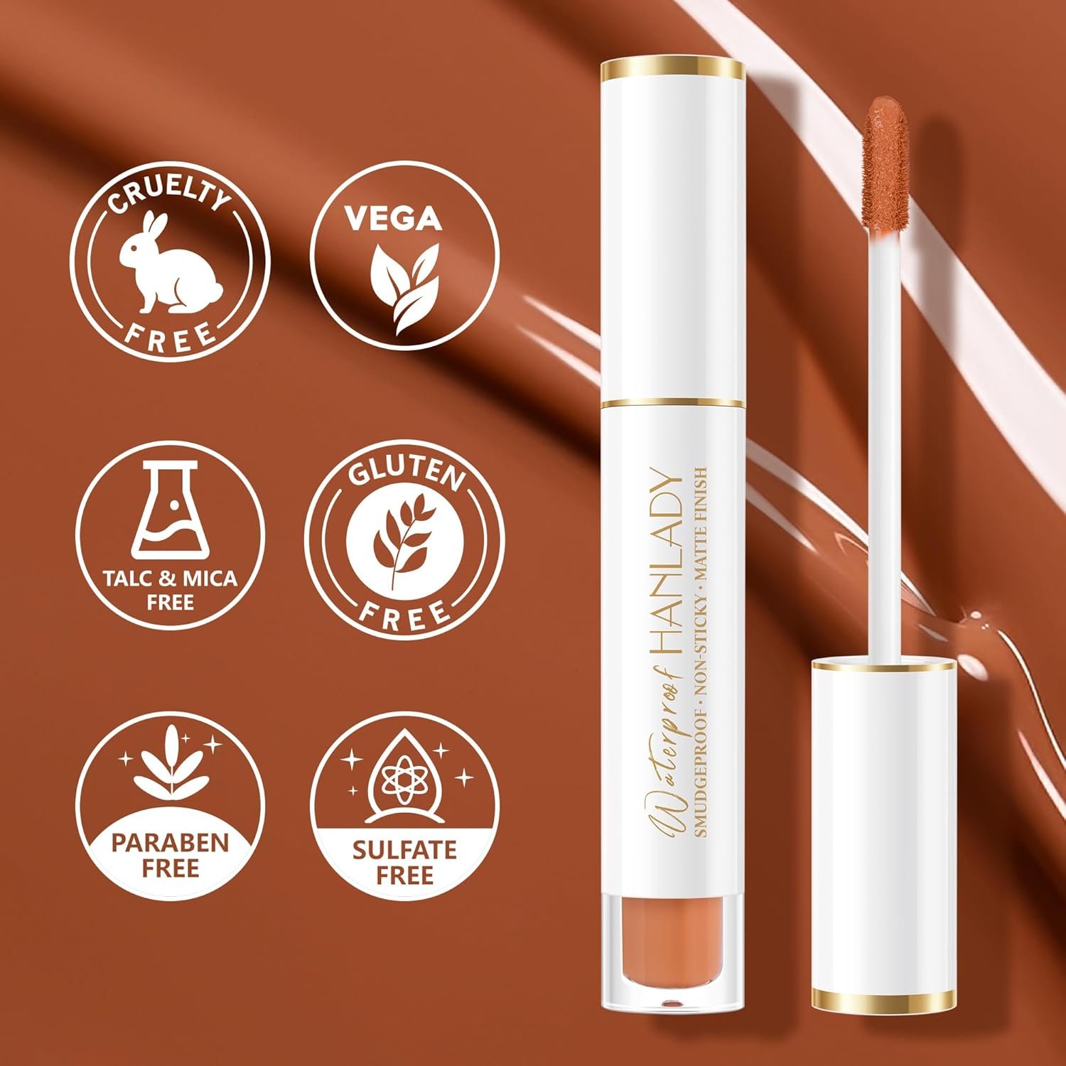 Caramel Lipstick Long Lasting Lipsticks for Women Pigmented Smudgeproof Transferproof Vegan Cruelty Free Lip Makeup, A60 Canyon - Image 5