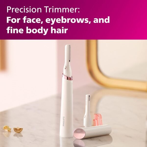 Philips Beauty Women's Bikini Trimmer and Precision Trimmer Special Edition Bundle, BRT387/90,Pink and White - Image 4