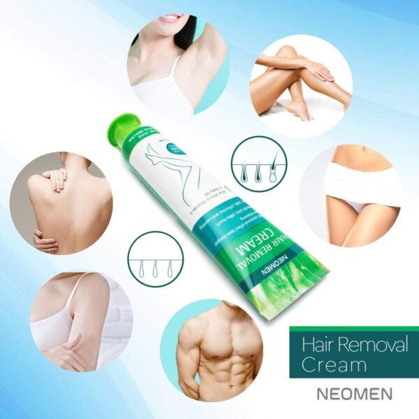 Hair Removal Cream for Men & Women : Painless Depilatory for Sensitive Skin & Intimate Areas, Moisturizing with Aloe Vera & Vitamin E, Safe for Face, Underarms, Bikini, Arms, Legs - Image 4