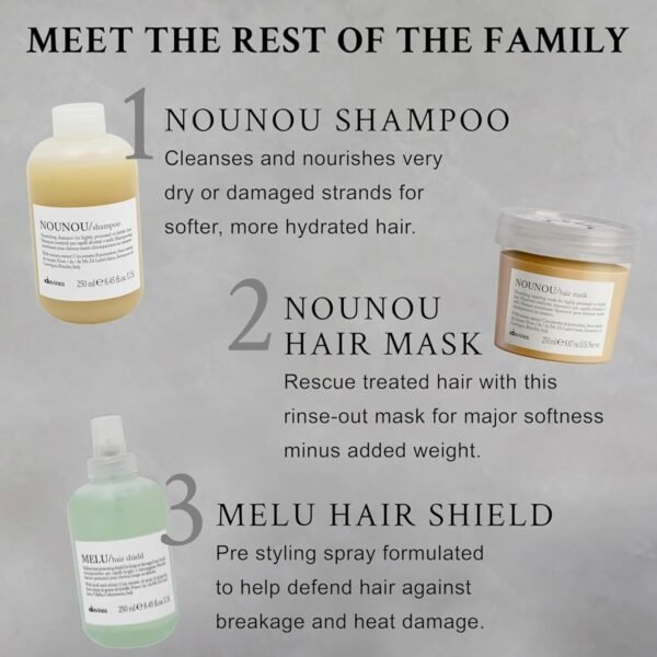 Davines NOUNOU Conditioner, Hydrating Deep Conditioner for Bleached, Permed, Relaxed, Damaged Or Very Dry Hair, Replenishes Chemically Processed Hair - Image 8