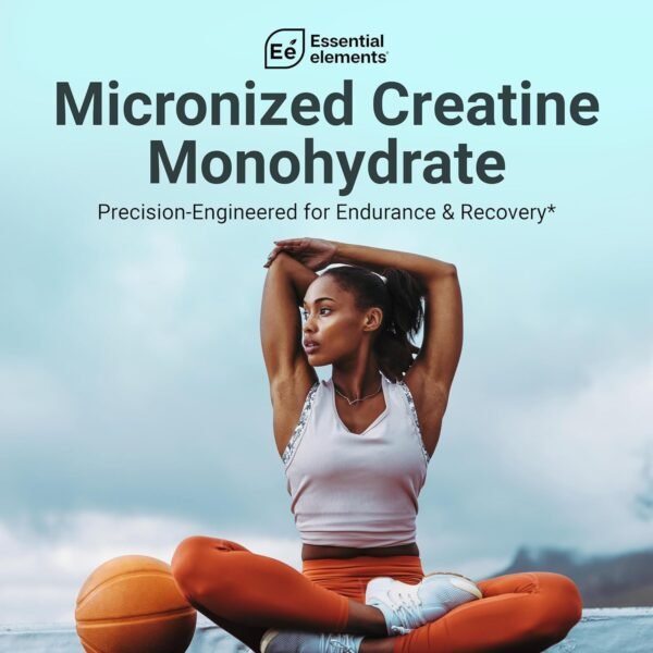 Essential Elements Monohydrate Creatine Powder for Women and Men - Micronized Creatine Instantized - Unflavored Pure Creatine Powder Supplements - 60 Servings - Image 6