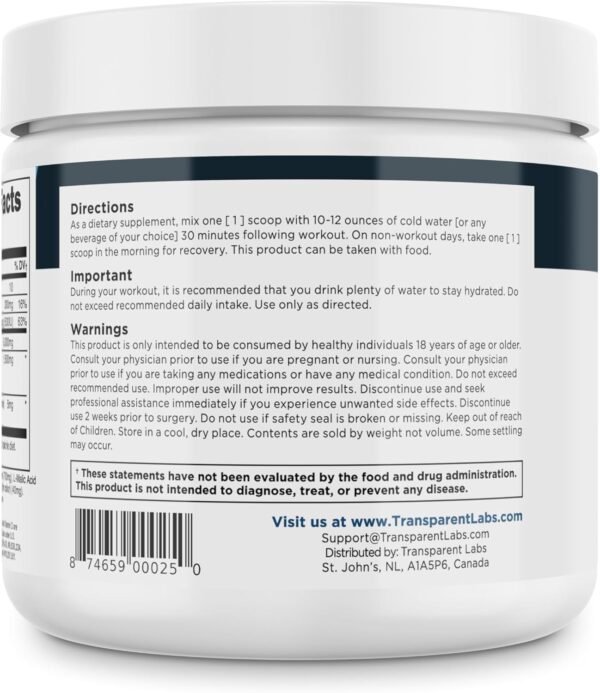 Transparent Labs Creatine HMB - Creatine Monohydrate Powder with HMB for Muscle Growth, Increased Strength, Enhanced Energy Output, and Improved Athletic Performance - 30 Servings, Strawberry Lemonade - Image 9