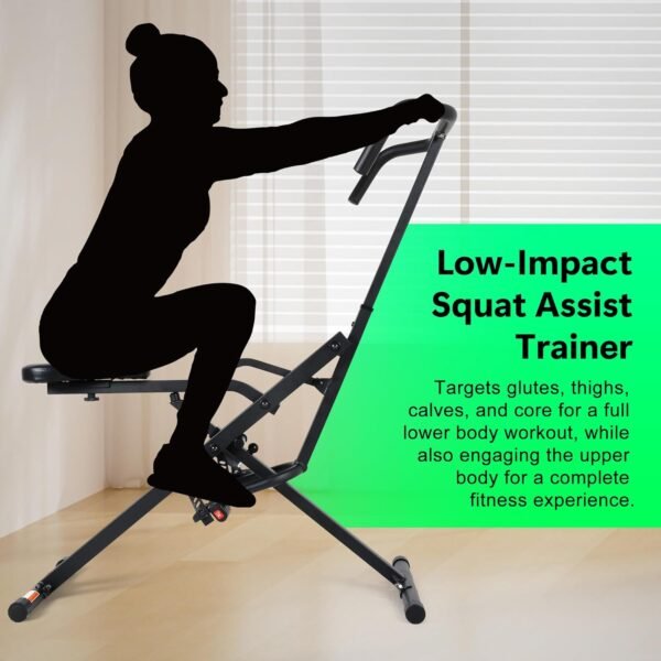 Leikefitness Squat Assist Trainer for Leg Fitness Machine for Home Gym Squat Machine, 2 in 1 Ride & Rowing Machine for Botty Glutes Butt Thighs - Image 8