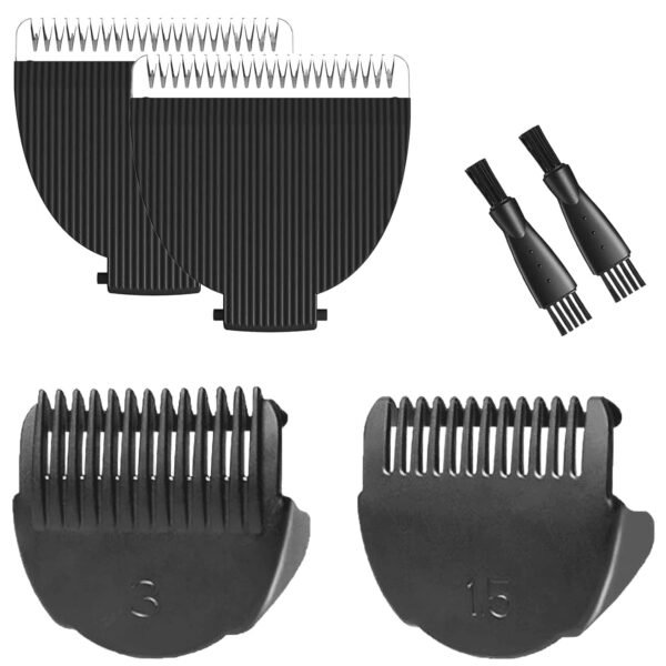 2 Pack Replacement Blades and Protecting Guards for Meridian Trimmer, Compatible with Meridian Body Hair Trimmer(Sage, Onyx, Ocean, Lava), Fit for Meridian Trimmer Blades for Meridian Shaver - Image 2