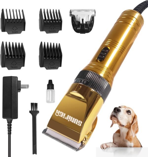 Professional Dog Grooming Clippers for Thick Coat - Dog Hair Trimmer for Grooming- Sheep Shears for Thick Hair – Pet Grooming Clippers for Dogs, Cats, Sheeps, Horse (Gold) - Image 2