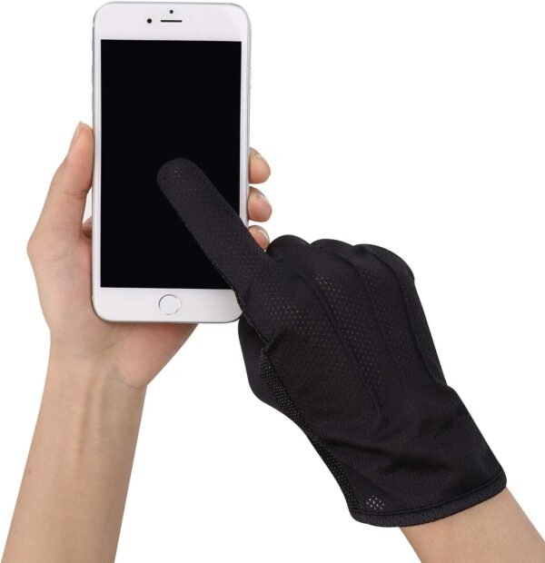 Mens Driving Gloves Summer UV Sun Protection Cycling Gloves Unisex Non-Slip Touchscreen Cotton Gloves Workout Exercise Gloves Outdoor Sunblock Full Finger Gloves for Motorcycle Camping Riding - Image 4