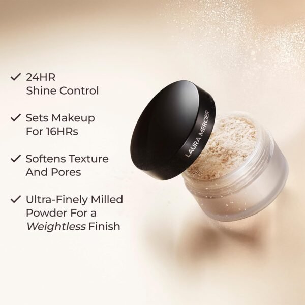 Laura Mercier Translucent Loose Setting Powder, 24HR Shine Control, Soft Matte Finish, Long Lasting Wear, Best for Normal to Oily Skin, 4 Shades for Virtually All Skin Tones, Artistry Icons Set - Image 6