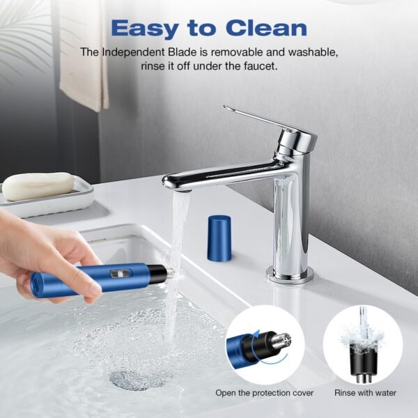 Nose Hair Trimmer for Men Women, Electric Nose & Ear Hair Trimmer, USB C Rechargeable, Wet/Dry, Powerful Motor with Stainless Steel Blades - Image 6
