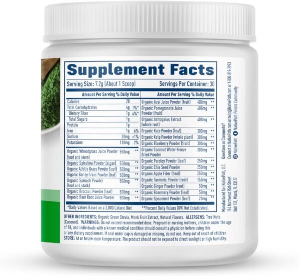 NativePath Native Greens Superfood Powder - Daily Super Greens Powder with Organic Greens and Superfoods to Support Detox, Thyroid, and Gut Health for Energy and Positive Body Changes, 30 Servings - Image 4