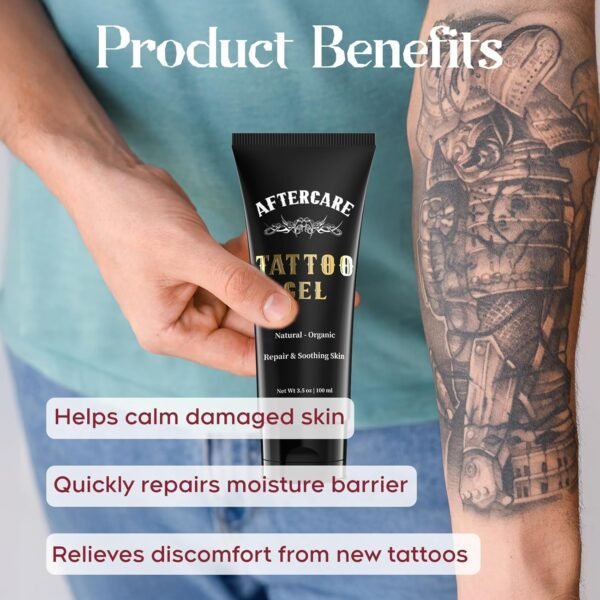 Tattoo Aftercare Soothing Gel - 3.5 OZ, Tattoo Gel for Repair & Soothe Skin, Tattoo Aftercare Gel for New Tattoo Aftercare, Cooling Relief Skin With Aloe Vera Ingredients - Image 3