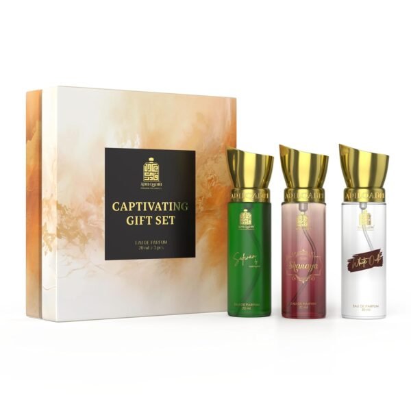 Adilqadri Captivating Trio Luxury Perfume Gift Set (3 x 20ml) | With Shanaya, White Oud, Safwan Perfume, Unisex Strong Woody, Fruity, Amber Long Lasting EDP Fragrance Set - Image 2