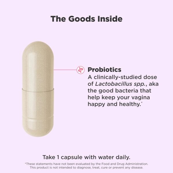 OLLY Happy Hoo-Ha Capsules, Probiotic for Women, Vaginal Health and pH Balance, 10 Billion CFU, Gluten Free - 25 Count - Image 6