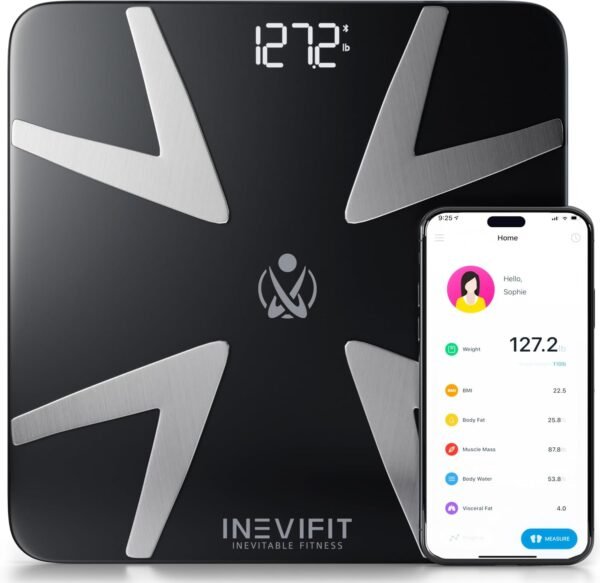 INEVIFIT Smart Bluetooth Scale & Digital Kitchen Scale Fitness Bundle, Complete Body Composition and Nutrition Tracking Solution with Batteries Included - Image 6
