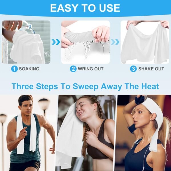 U-pick Cooling Towels Bulk 40"x12", Breathable Microfiber Chill Towel, Cooling Towel for Neck and Face, Sweat Towel for Gym, Yoga, Workout, Golf, Sport, Camping, Beach, Travel (4 Packs) - Image 5