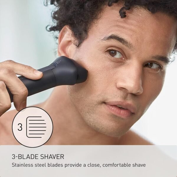 Panasonic MultiShape Defined Trim and Shave Kit, with Beard, Hair and Body Trimmer and Adjustable Trim Dial, 3-Blade Men’s Electric Razor, Easy-Clean Customizable Grooming Kit - ER-Defined - Image 5
