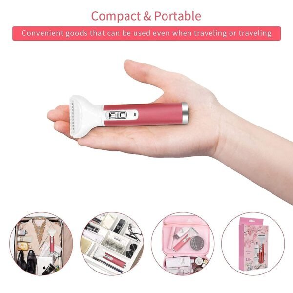 Electric Razor for Women,5 in 1 Womens Shaver Electric Bikini Trimmer Pubic Hair Removal Wet & Dry Painless Shaver for Legs Underarms Eyebrow Face Nose and Bikini Line Razor (Red) - Image 8